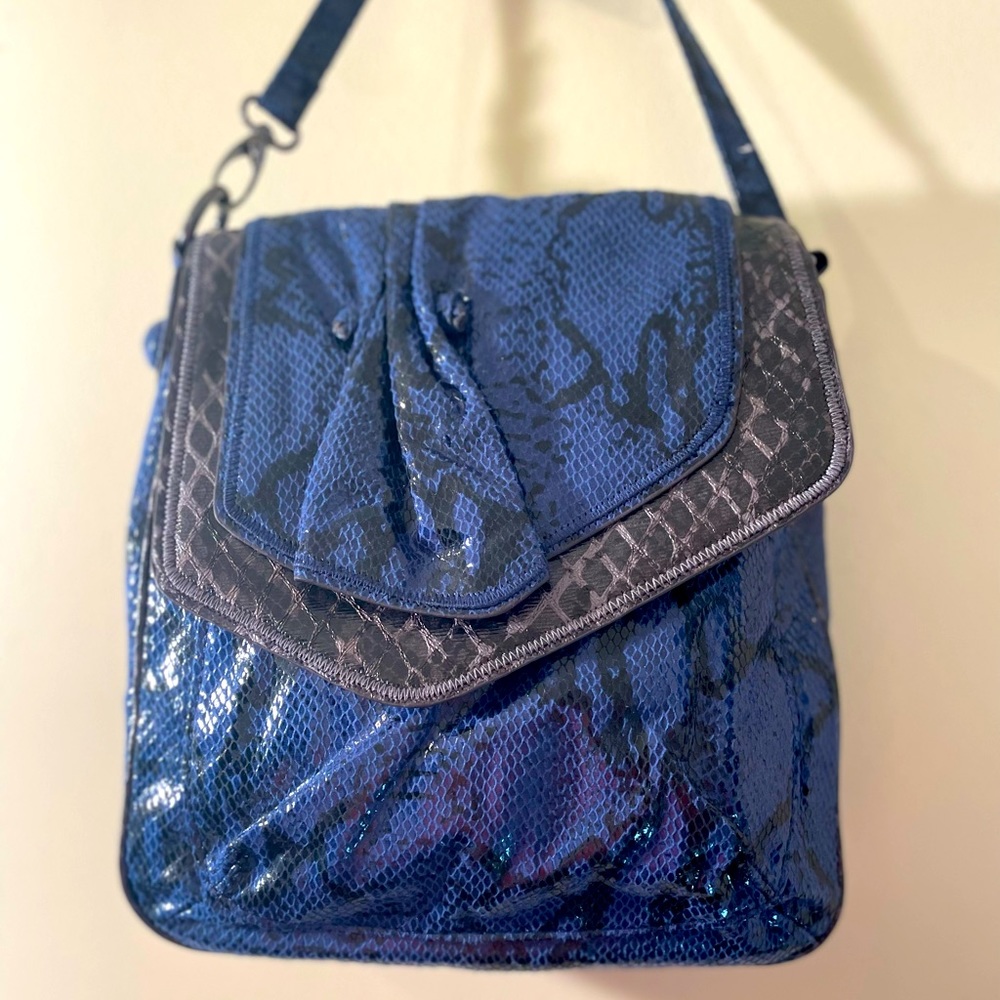 Vintage CARLOS FALCHI Bag Faux Snakeskin Tote